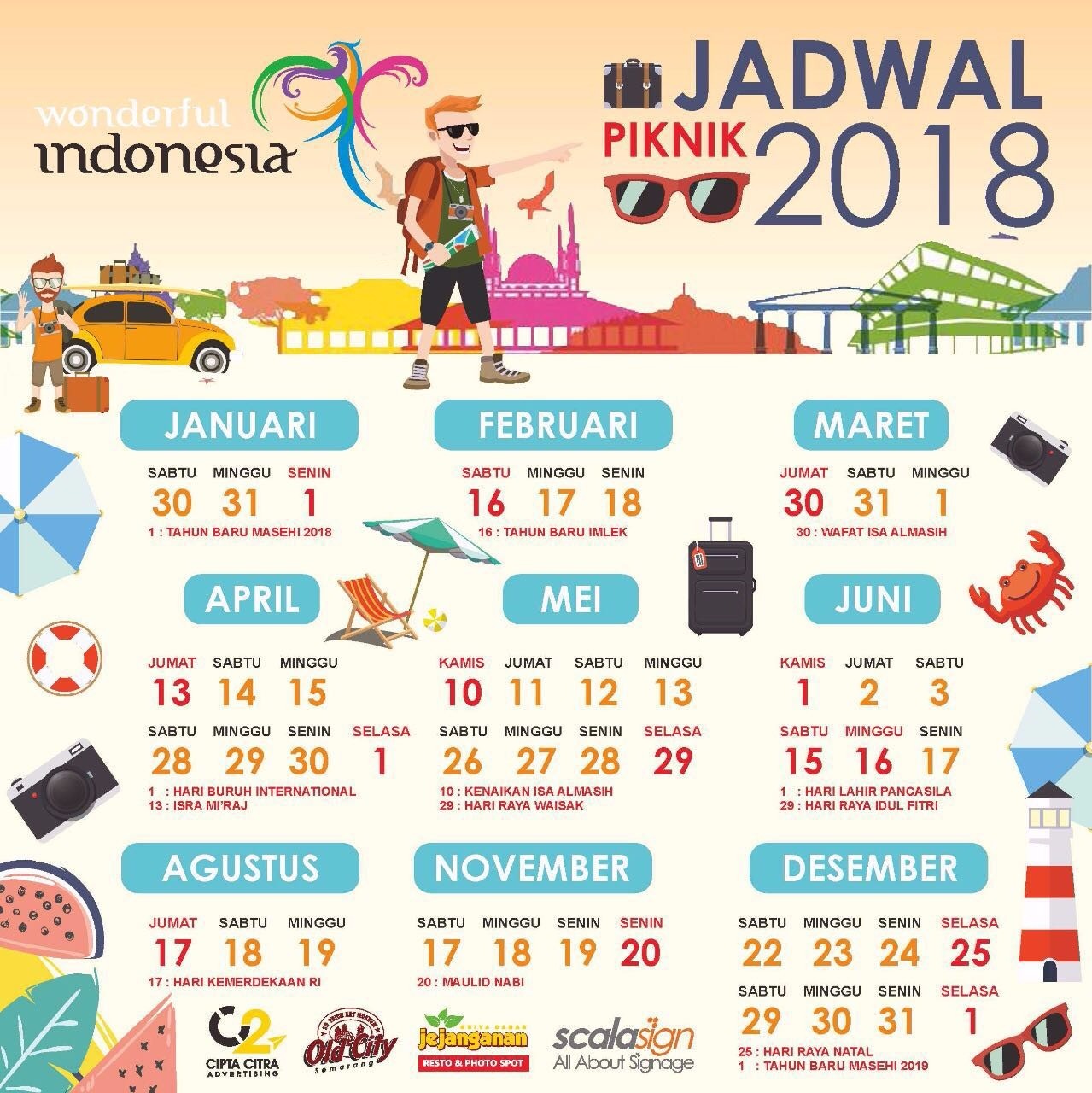 Asyik Tahun 2018 Ada 21 Tanggal Merah dan Cuti Bersama!