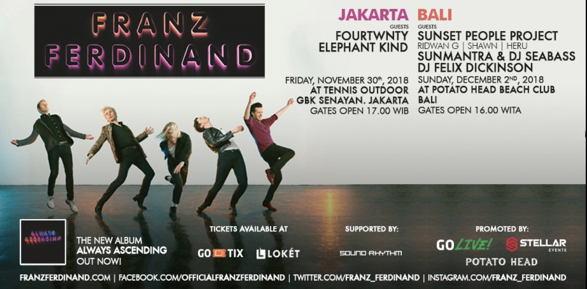 Hadir dengan Album Teranyar serta Formasi Barunya, Franz Ferdinand akan Guncang Jakarta dan Bali!